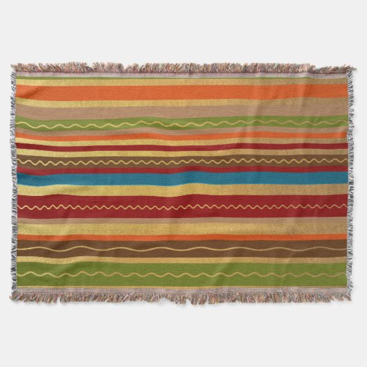 Earthy Tone Stripes Deken (Voorkant)