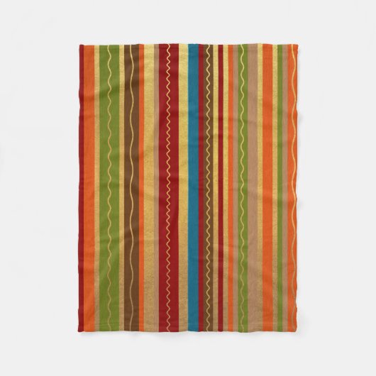 Earthy Tone Stripes Fleece Deken (Voorkant)