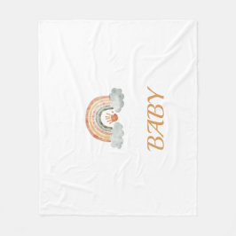 Earthy Tone Waterverf Boho Rainbow "Baby" Fleece Deken