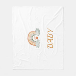 Earthy Tone Waterverf Boho Rainbow "Baby" Fleece Deken