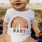 Earthy Tone Waterverf Boho Rainbow "Baby" Romper