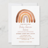 Earthy Tone Waterverf Boho Rainbow Baby shower Kaart (Voorkant)