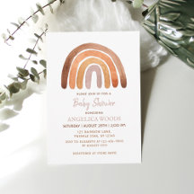 Earthy Tone Waterverf Boho Rainbow Baby shower