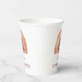 Earthy Tone Waterverf Boho Rainbow Baby shower  Papieren Bekers (Rechts)