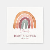 Earthy Tone Waterverf Boho Rainbow Baby shower Servet (Voorkant)