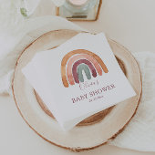 Earthy Tone Waterverf Boho Rainbow Baby shower Servet