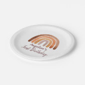 Earthy Tone Waterverf Rainbow First     BirthdayP Papieren Bordje (Gekanteld)