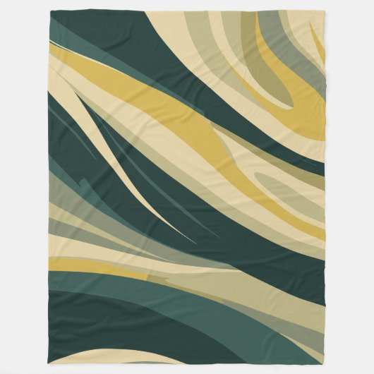 Earthy Tones Abstract Swirl Design Fleece Deken (Voorkant)