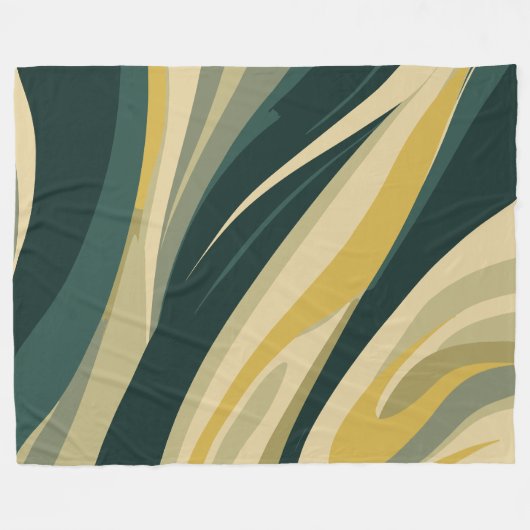 Earthy Tones Abstract Swirl Design Fleece Deken (Voorkant (Horizontaal))