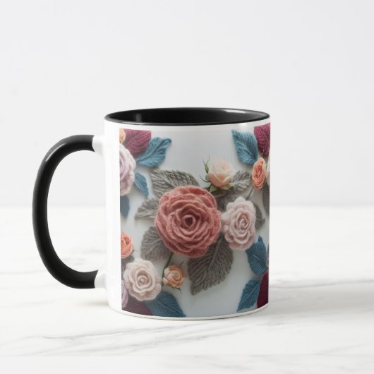 Earthy Tones Knitted Rose Combo Mug | Rustic Wool Mok (Links)