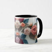 Earthy Tones Knitted Rose Combo Mug | Rustic Wool Mok (Voorkant rechts)