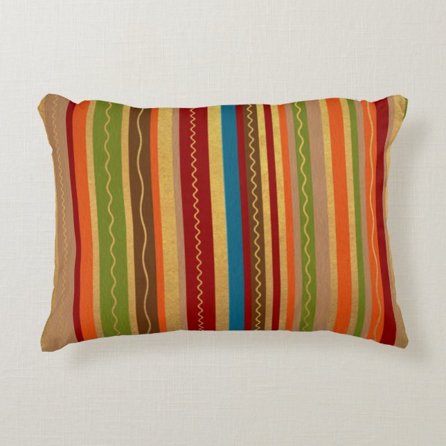Earthy Tones Stripes Accent Kussen (Voorkant)