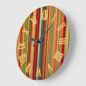 Earthy Tones Stripes Grote Klok (Hoek)