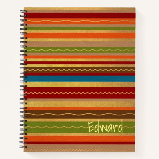 Earthy Tones Stripes Notitieboek (Voorkant)