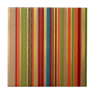 Earthy Tones Stripes Tegeltje