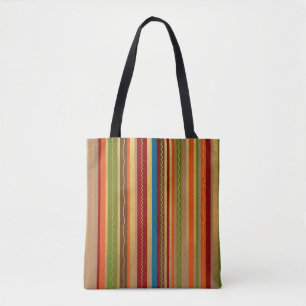 Earthy Tones Stripes Tote Bag