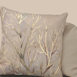 Earthy Tree Branches Cream & Tan Kussen