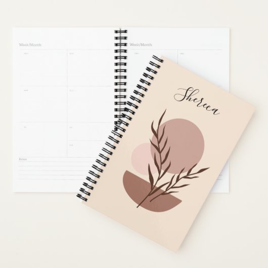 Earthy Trendy Abstract Boho Personalized Planner (Display)