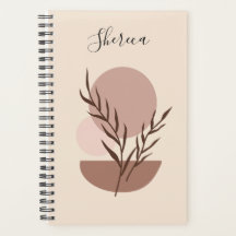 Earthy Trendy Abstract Boho Personalized Planner