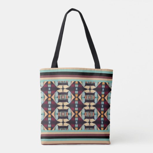 Earthy Tribal Tapestry Tote Bag (Achterkant)