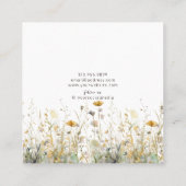 Earthy Watercolor Wildflowers Earring Display Card Vierkante Visitekaartje (Achterkant)