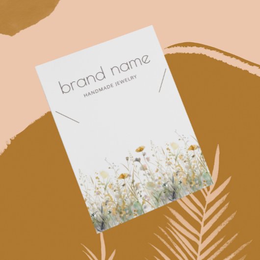 Earthy Watercolor Wildflowers Necklace Display  Visitekaartje
