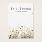 Earthy Watercolor Wildflowers Necklace Display  Visitekaartje (Voorkant)