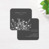 Earthy Wild Flowers Floral Square Visitekaartje (Bureau)