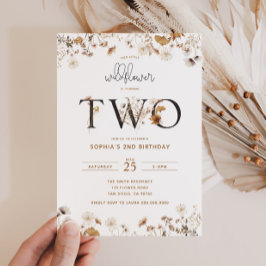 Earthy Wildflower 2e verjaardag Uitnodiging
