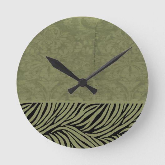 Earthy Zebra Print Ronde Klok (Voorkant)