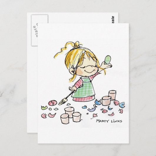 EAS-001 Colored Eggs Briefkaart (Voorkant / Achterkant)