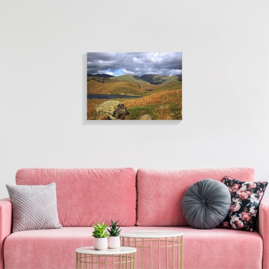 Easedale Tarn Cumbria England Canvas Afdruk (Insitu (Woonkamer))