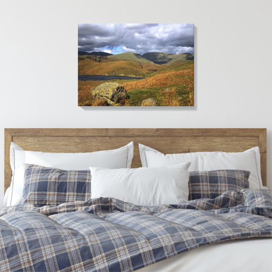 Easedale Tarn Cumbria England Canvas Afdruk (Insitu (Slaapkamer))