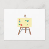 Easel en schilderen briefkaart (Voorkant)