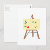 Easel en schilderen briefkaart (Voorkant / Achterkant)