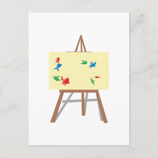 Easel en schilderen briefkaart (Voorkant)