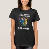 Easier To Figure Out Than Women Funny Speed Cubing T-shirt (Voorkant)