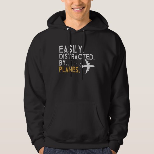 Easily Distracted By Airplanes Toddler Men Women A Hoodie (Voorkant)