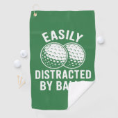 Easily Distracted by Balls Funny Golf Ball Golfer Golfhanddoek (Insitu)