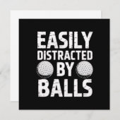 Easily Distracted by Balls Funny Golf Lover  Kaart (Voorkant / Achterkant)