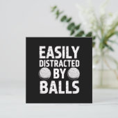 Easily Distracted by Balls Funny Golf Lover  Kaart (Staand voorkant)
