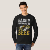 Easily Distracted By Bees Beekeeper Apiarist Honey T-shirt (Voorkant volledig)