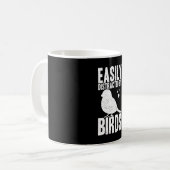 Easily Distracted By Birds Bird Watching Lover Koffiemok (Voorkant links)