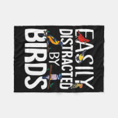 Easily Distracted By Birds Funny Bird Lover &amp;  Fleece Deken (Voorkant (Horizontaal))