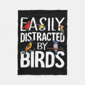 Easily Distracted By Birds Funny Bird Lover &amp;  Fleece Deken (Voorkant)