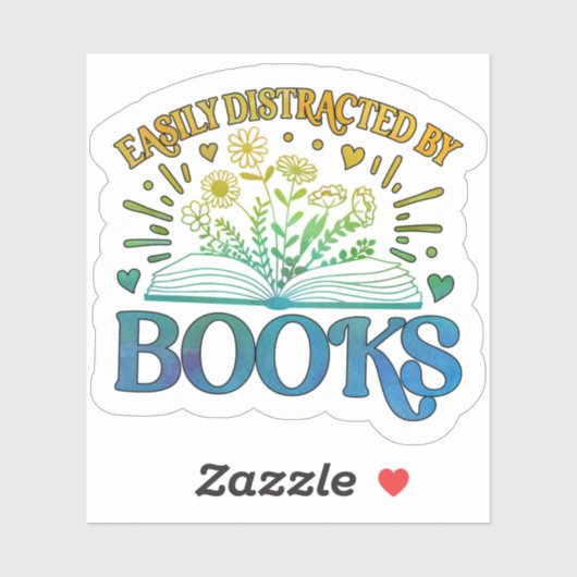 Easily Distracted By Books Sticker (Vel)