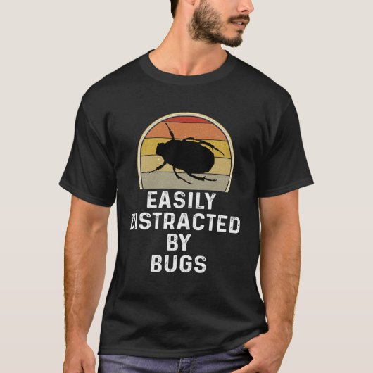 Easily Distracted By Bugs Entomologist Gif T-shirt (Voorkant)