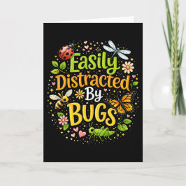 Easily Distracted by Bugs Feestdagen Kaart