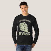 Easily Distracted By Cakes Baker Baking Cake T-shirt (Voorkant volledig)