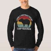 Easily Distracted By Capybara Retro Capybara T-shirt (Voorkant)
